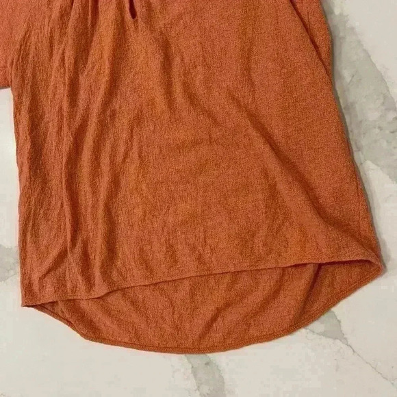 Madewell Texture Thread Tiered Sleeve Top Orange Scoop Neck Women's Small Boho - Picture 2 of 7